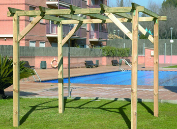 Poste pérgula de madeira de pinho